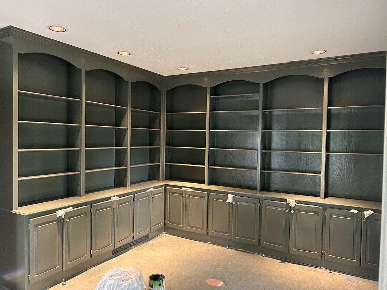 Office cabinets painting in progress